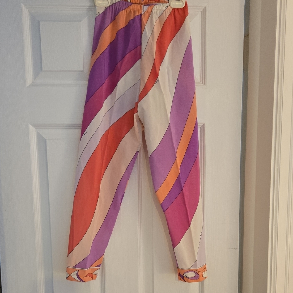 Vintage Emilio Pucci Multicolor Striped Leggings